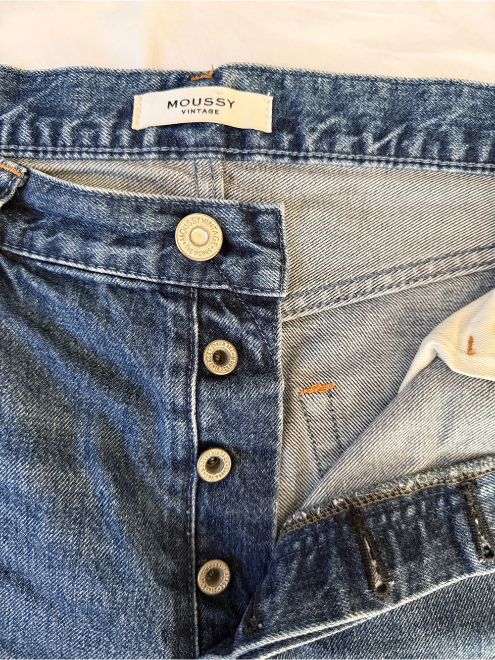 Moussy Vintage Corcoran Wide Straight Cropped Jeans - Size 29